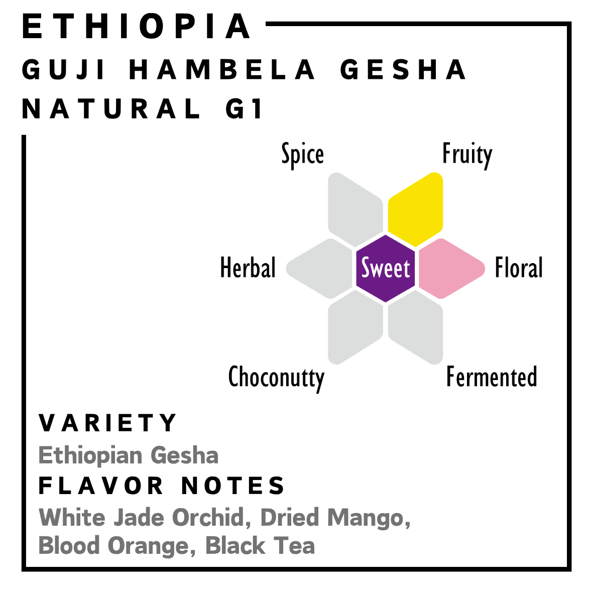 埃塞俄比亞 | Guji Hambela Gesha | 日曬處理 G1